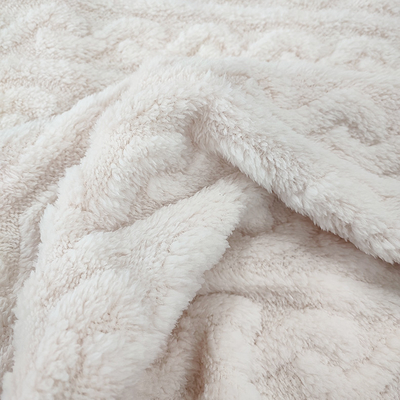 Άσπρο γενικό Velveteen Shu βελούδου ύφασμα 270 GSM μαλακό Sherpa για τις χειμερινές πυτζάμες