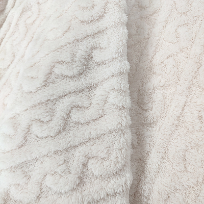 Άσπρο γενικό Velveteen Shu βελούδου ύφασμα 270 GSM μαλακό Sherpa για τις χειμερινές πυτζάμες