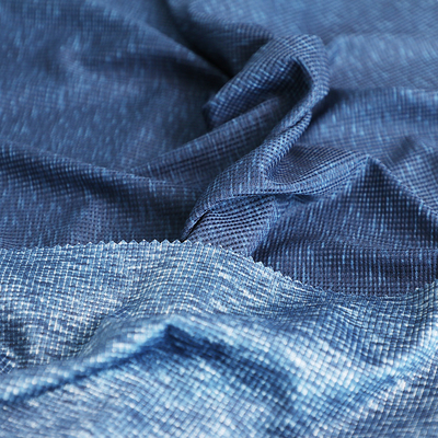 Η μπλε κατιονική βάφλα Spandex υφάσματος του Τζέρσεϋ πολυεστέρα ενιαία πλέκει
