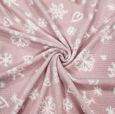 Μαλακό Jacquard τύπωσε το ρόδινο πολικό ύφασμα 160gsm μικροϋπολογιστών