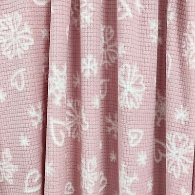 Μαλακό Jacquard τύπωσε το ρόδινο πολικό ύφασμα 160gsm μικροϋπολογιστών
