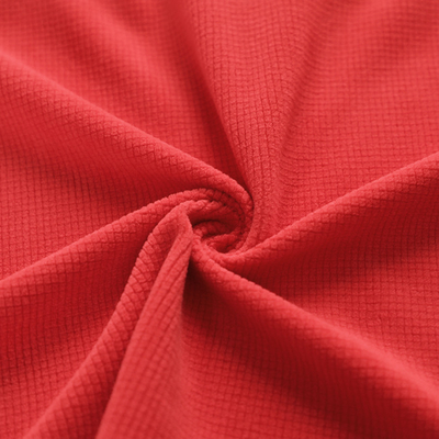 Κόκκινο Jacquard πολικό υλικό υφάσματος δεράτων για τη σκηνή παπουτσιών